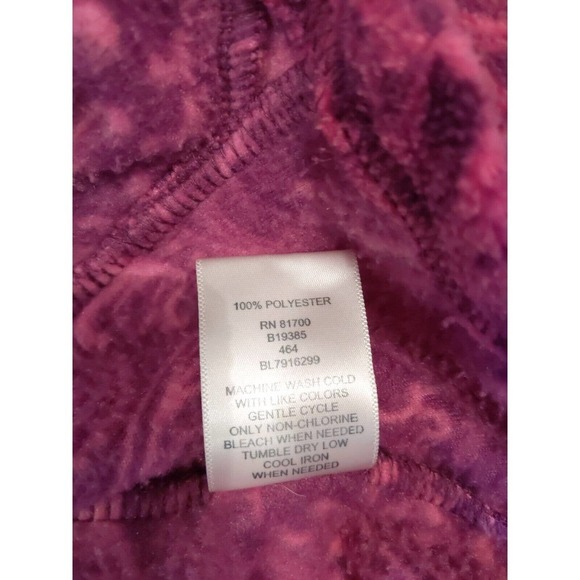 Dopamine Pink Purple Fuschia Paisley Full Zip  Fleece Jacket Womens XL Colorful - Picture 5 of 7